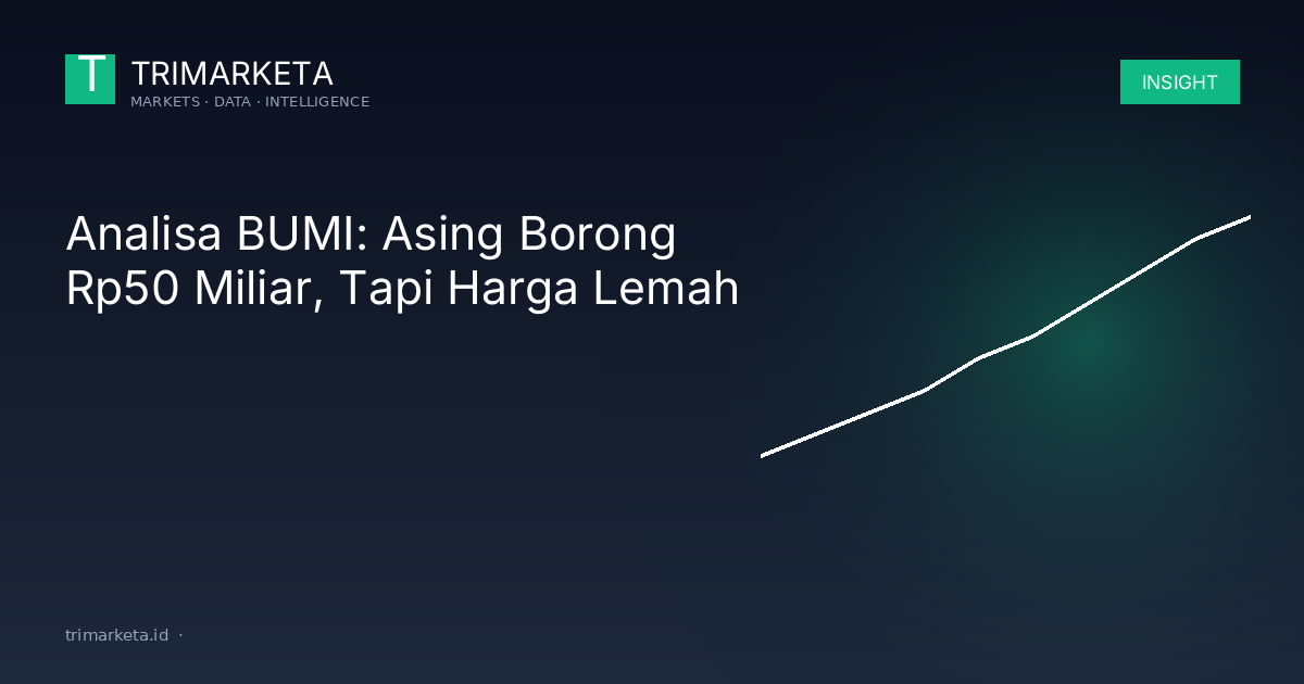 Analisa BUMI: Asing Borong Rp50 Miliar, Tapi Harga Lemah